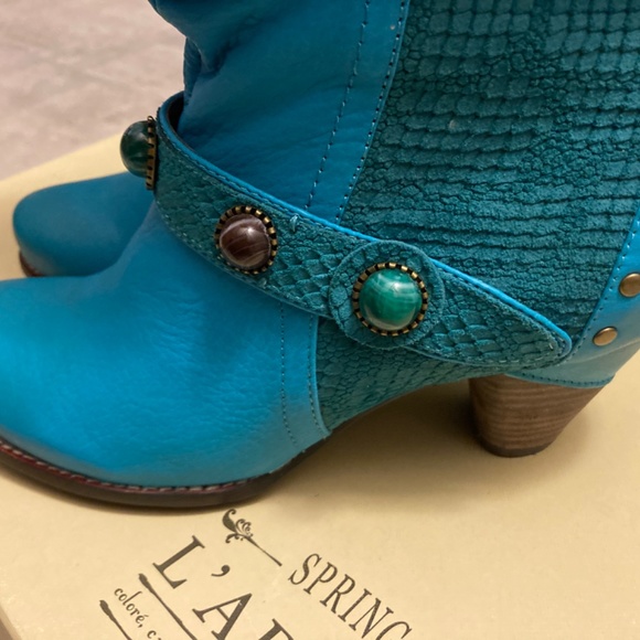 L’ARTISTE TURQUOISE BOOTS Size 6.5 BRAND NEW NEVER WORN - Picture 3 of 8